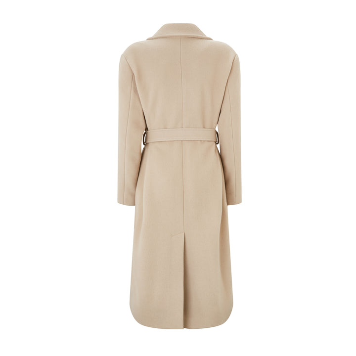 Brown Wool Wrap Belted Coat