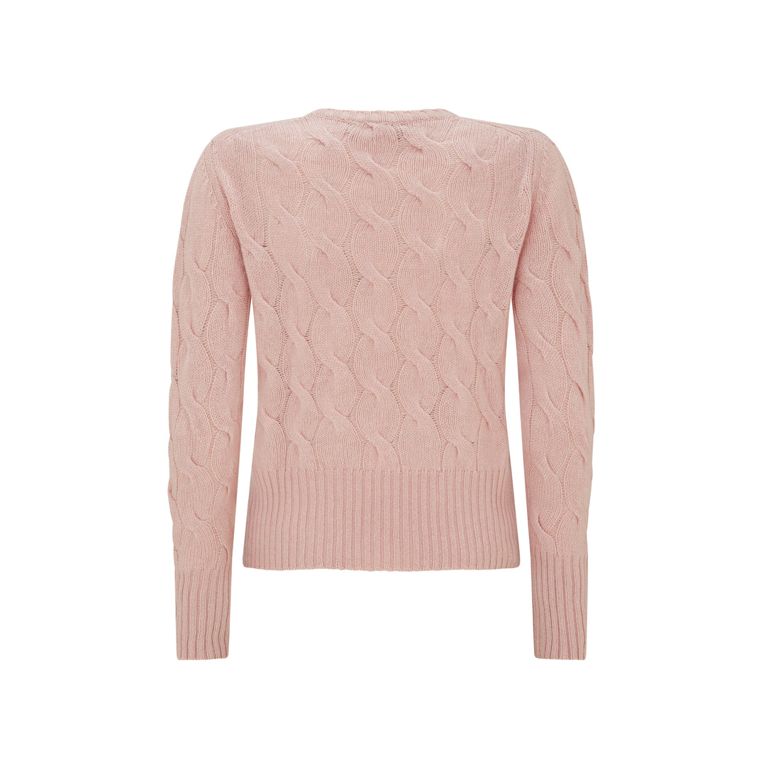 Keryn Cable Round Neck Cashmere Sweater
