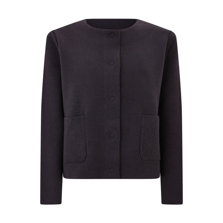 Brown Knitted Wool Cashmere Jacket
