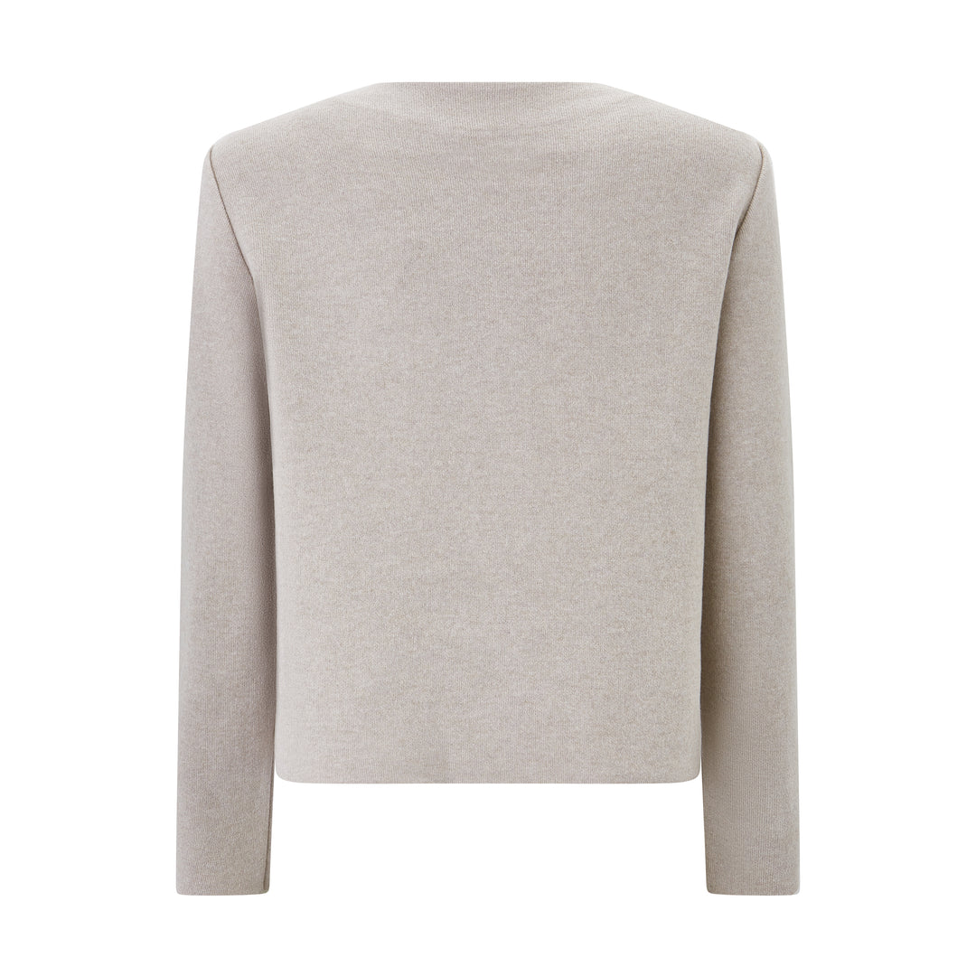 Oatmeal Knitted Wool Cashmere Jacket