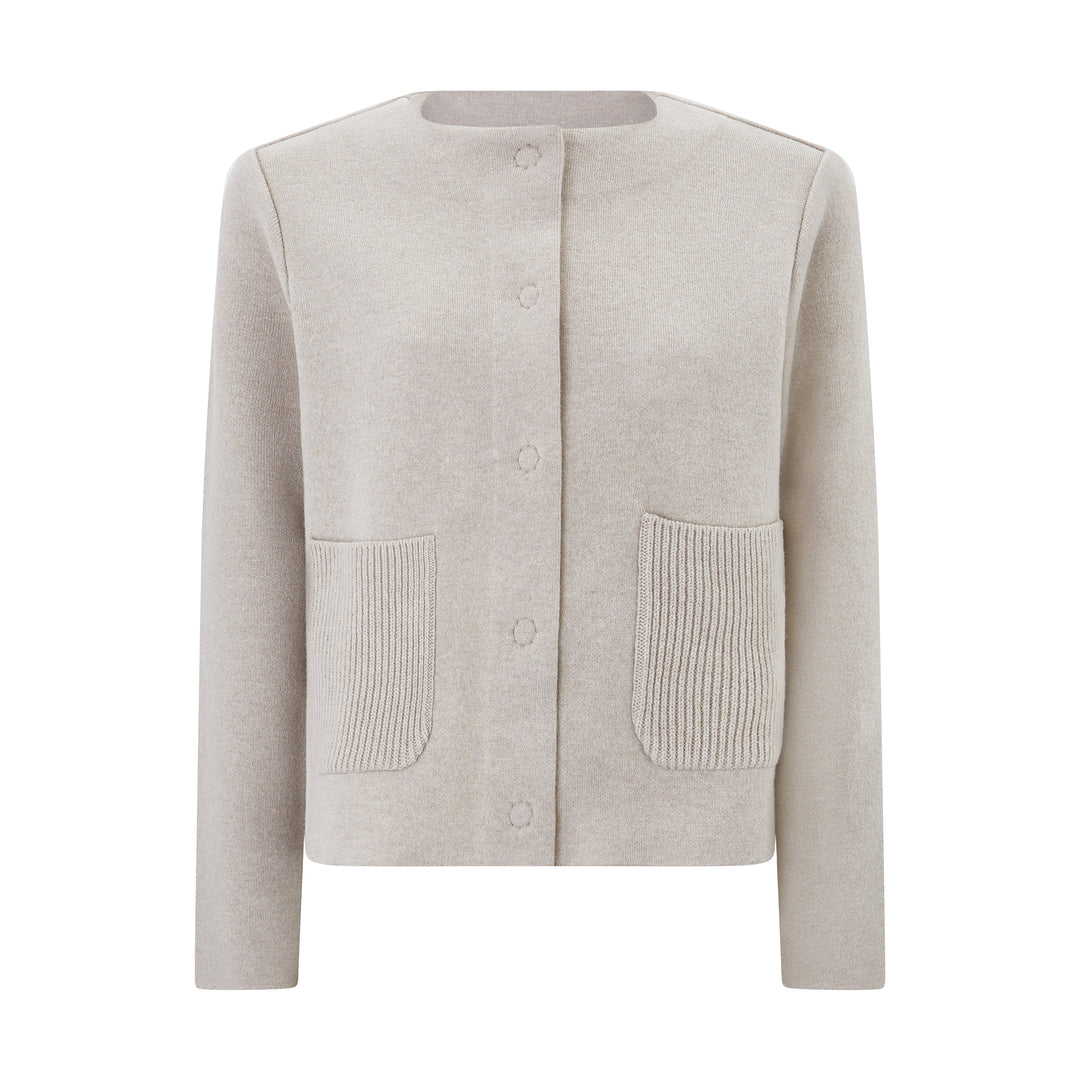 Oatmeal Knitted Wool Cashmere Jacket