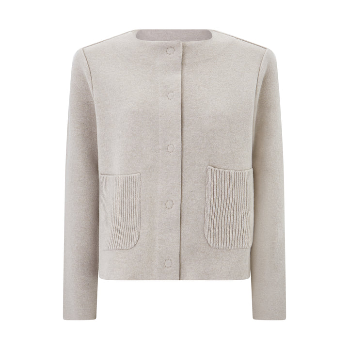 Oatmeal Knitted Wool Cashmere Jacket