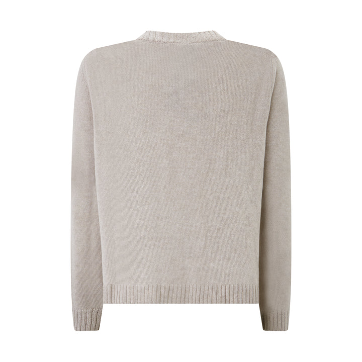 Oatmeal Button Through Wool Cashmere Cardigan