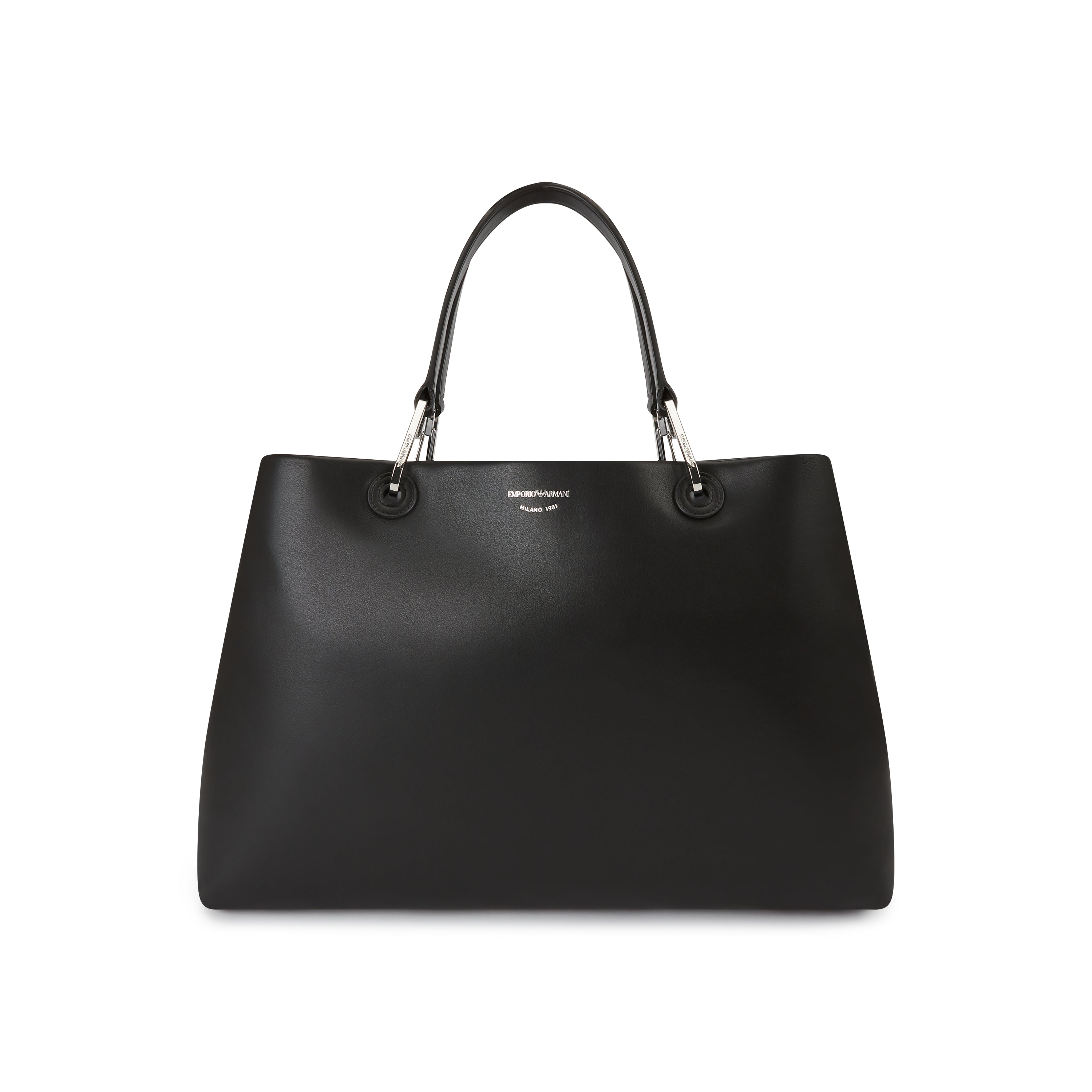 Ede & Ravenscroft | Emporio Armani Shopper Leather Bag | Black