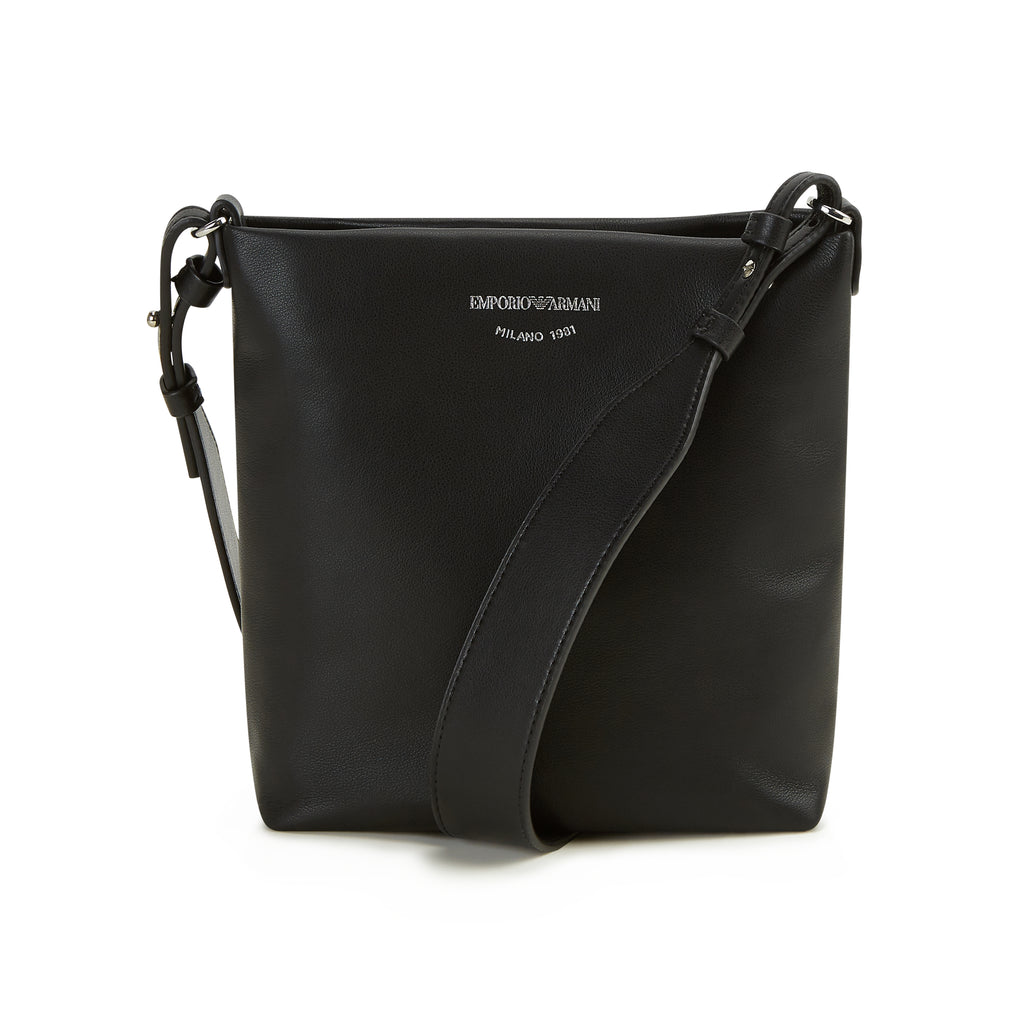 Ede & Ravenscroft | Emporio Armani Shopper Leather Bag | Black