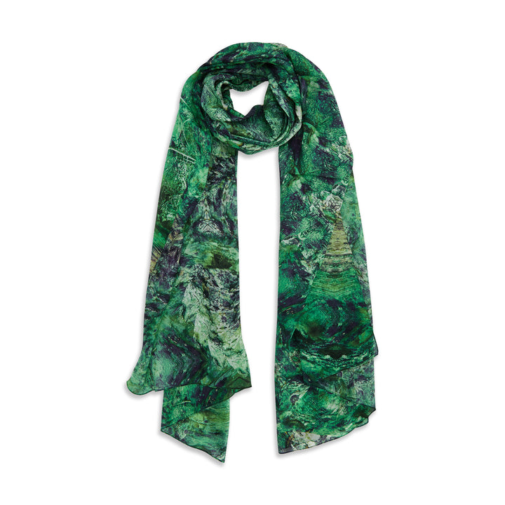 Woodland Opal Rectangle Silk Scarf