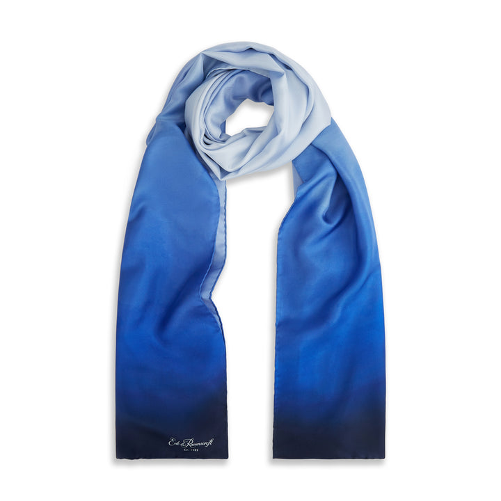 Blue Water Colour Silk Scarf