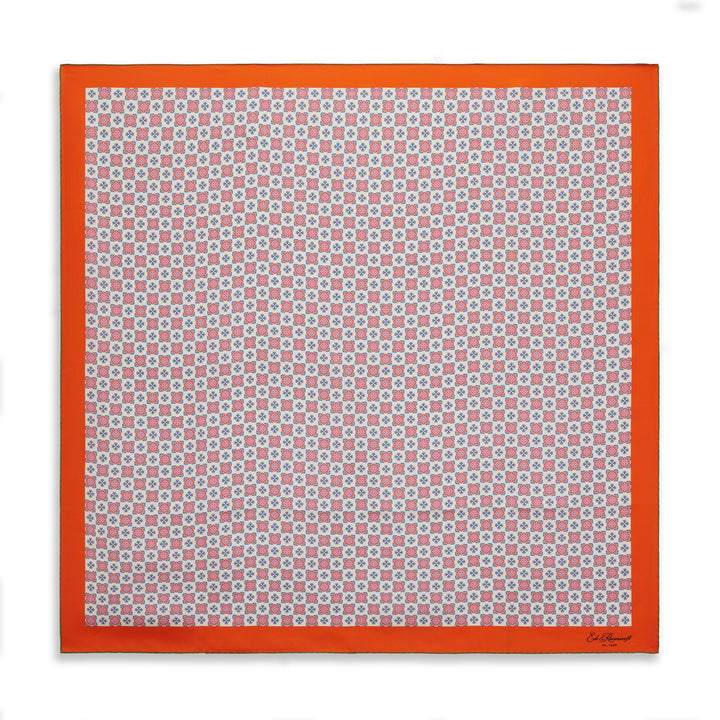 Ecru Pink Tile Silk Square Scarf