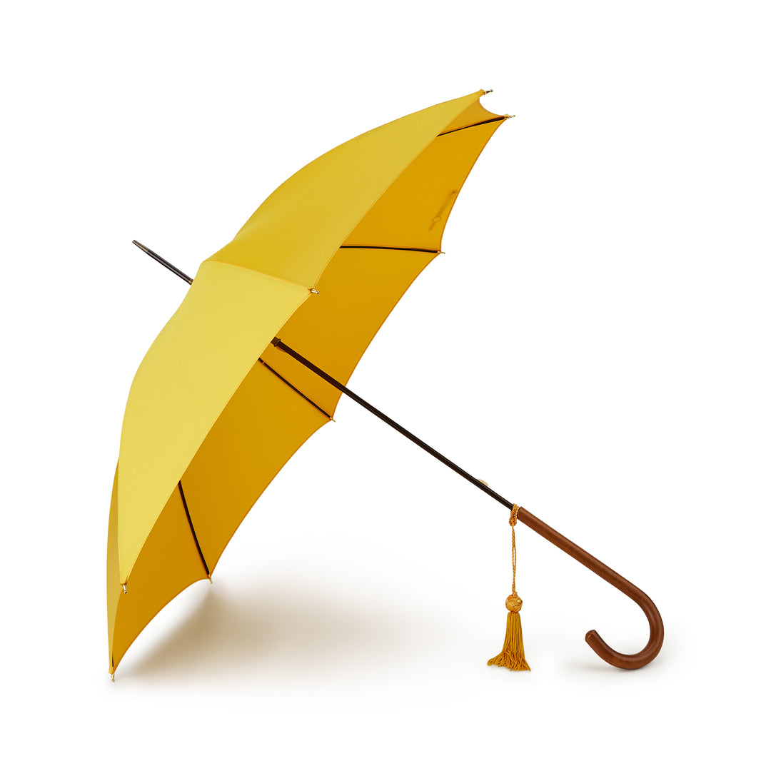 Malacca Crook Handle Umbrella Yellow
