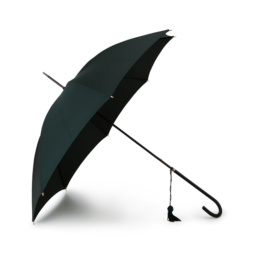 Slim Leather Umbrella Dark Green