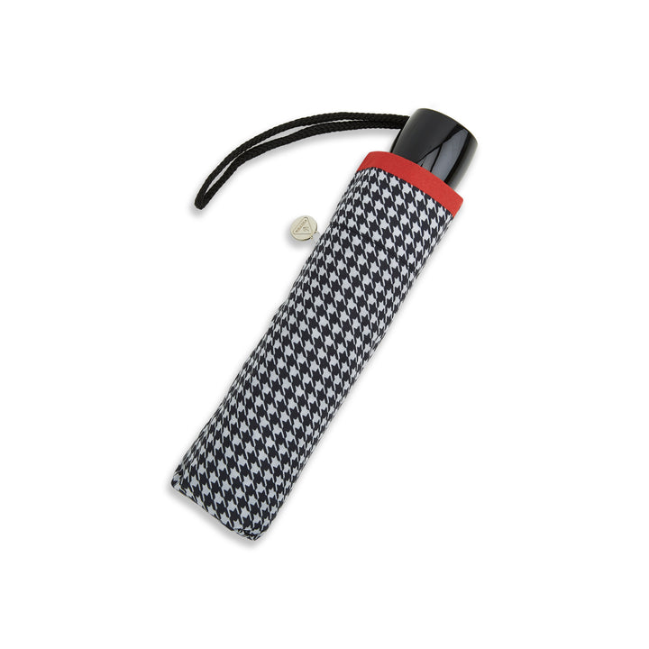 Red Houndstooth Border Telescopic Umbrella