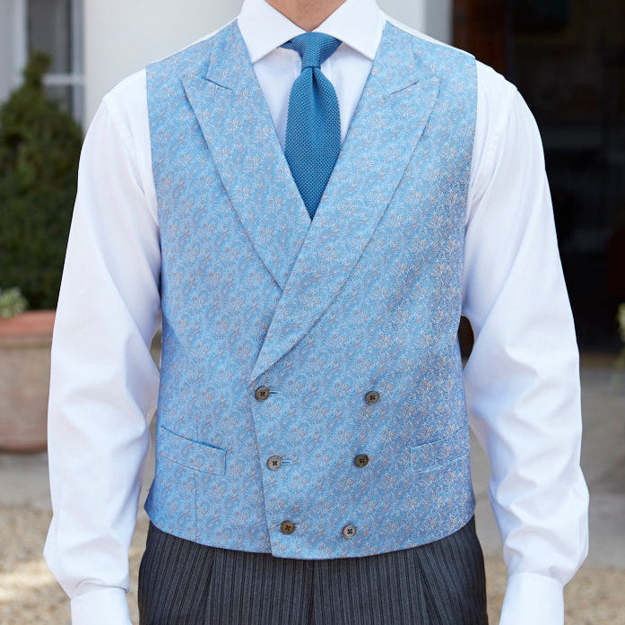 Hayward Blue and Gold Silk Waistcoat