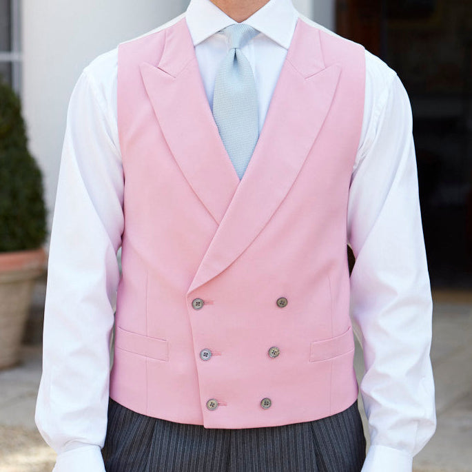 Hayward Blush Pink Royal Gabardine Wool Waistcoat