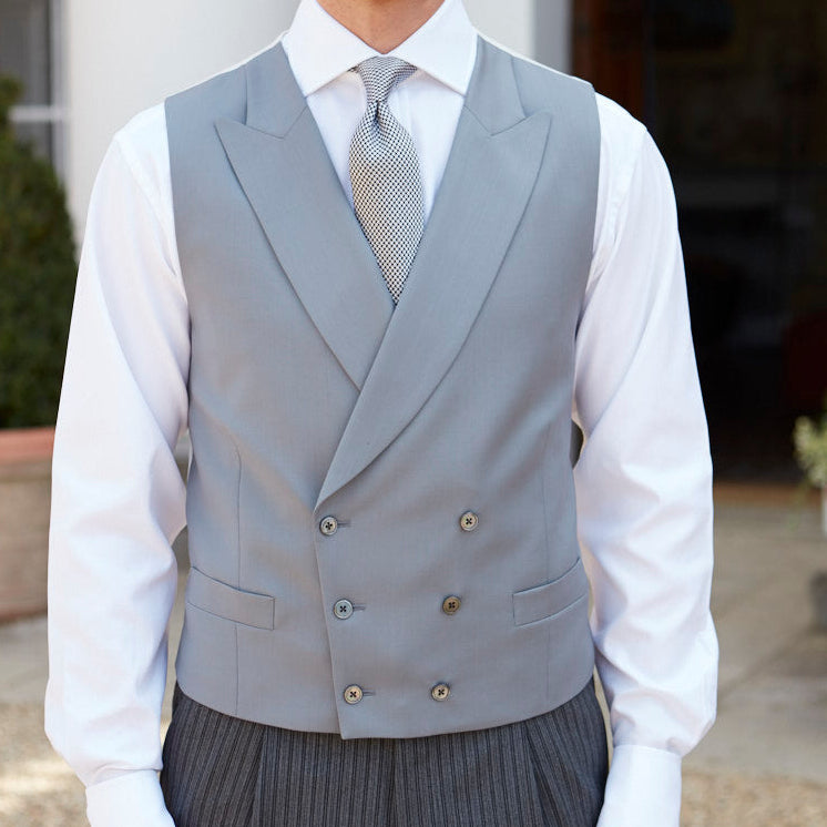 Hayward Grey Royal Gabardine Wool Waistcoat