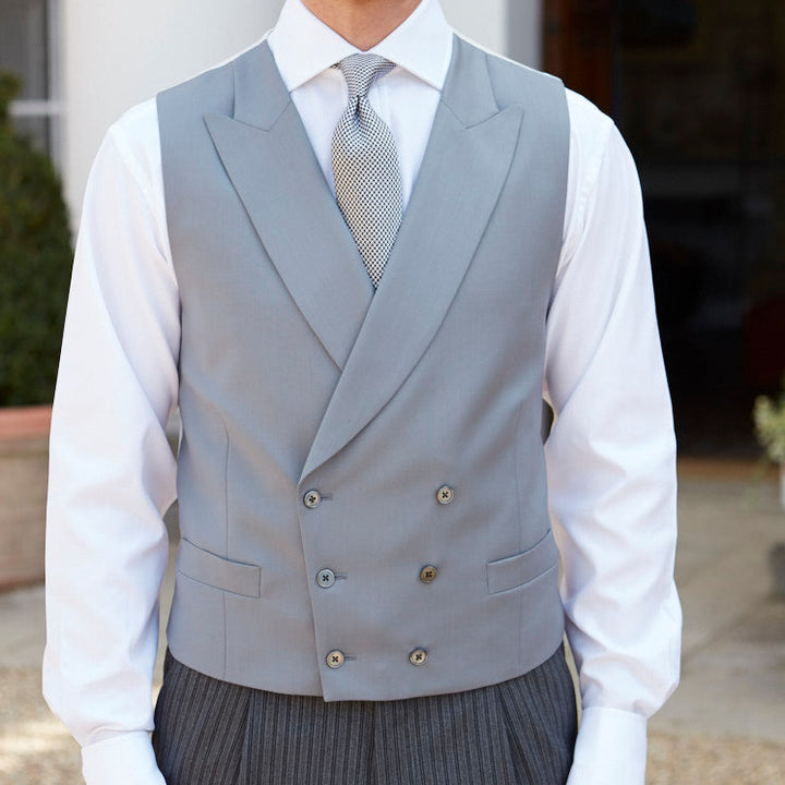 Hayward Grey Royal Gabardine Wool Waistcoat