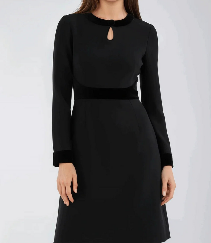 Wilder Wool Crepe Velvet Dress