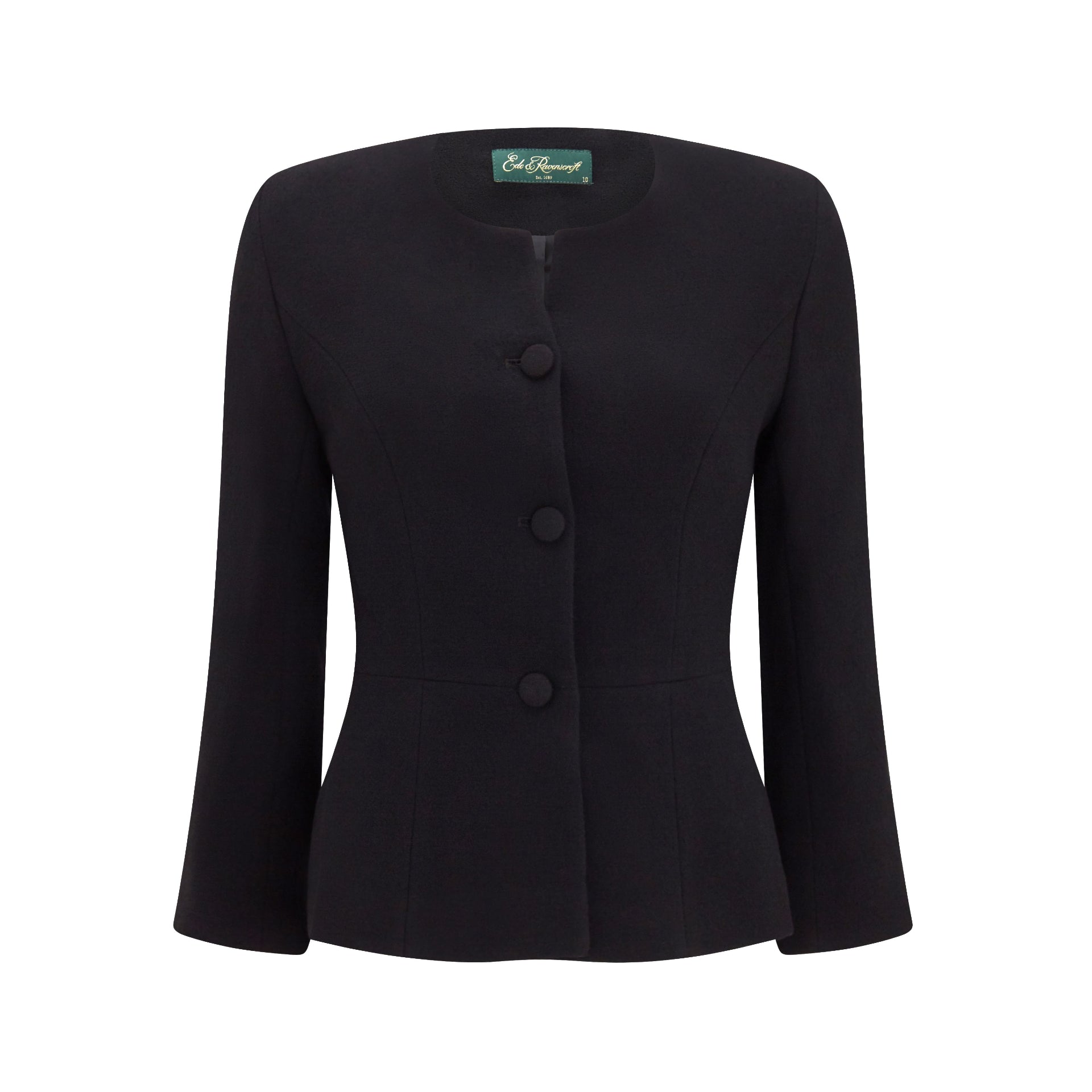 Ede & Ravenscroft | Hazel Tailored Wool Crepe Jacket | Black