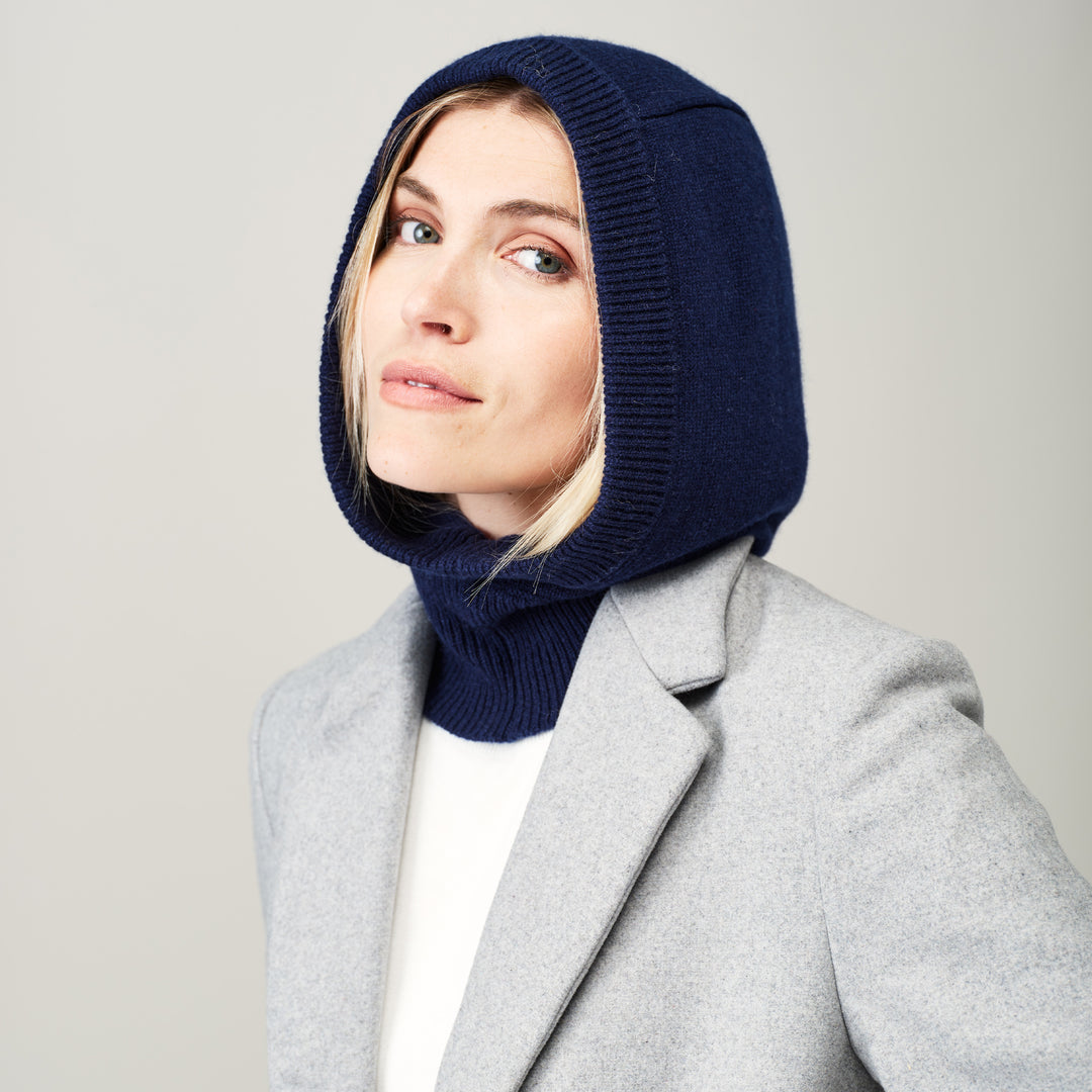 Navy Cashmere Hood