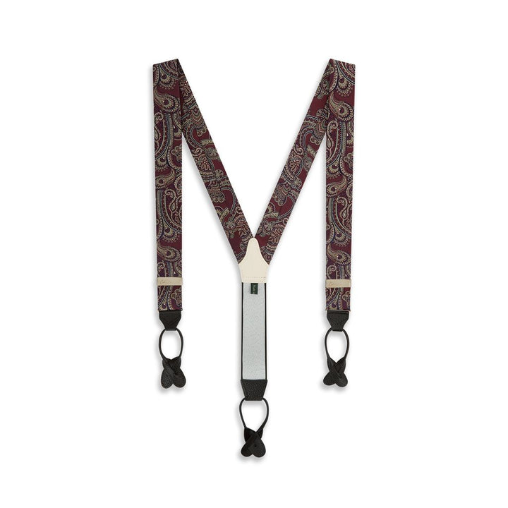 Burgundy Navy Paisley Woven Brace