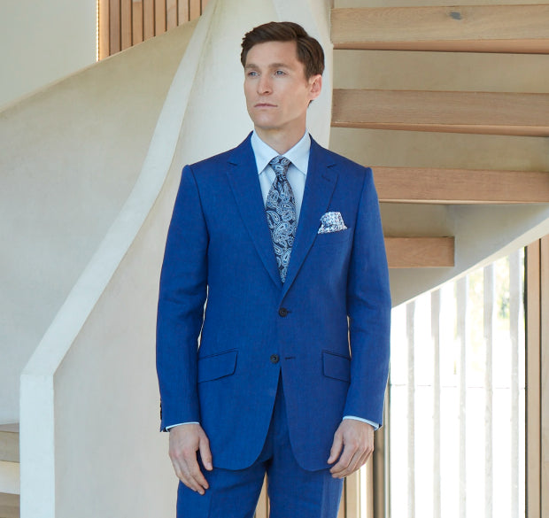 William Cobalt Blue Linen Jacket