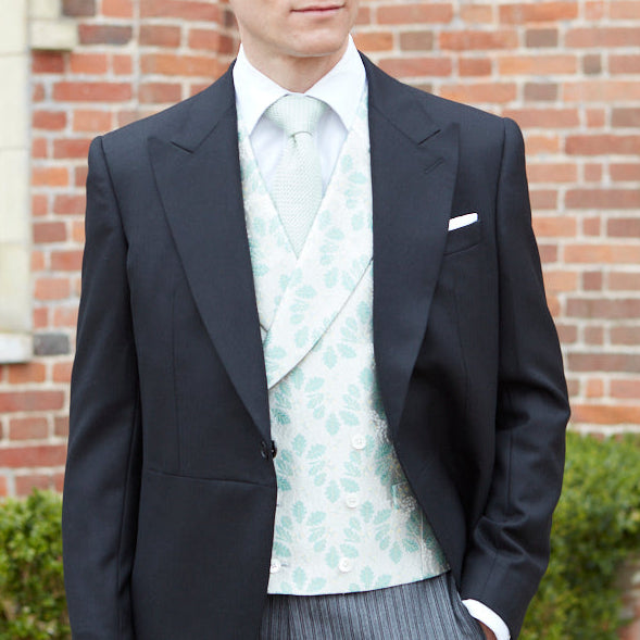 Hayward Green Yellow Acorn Jacquard Silk Waistcoat
