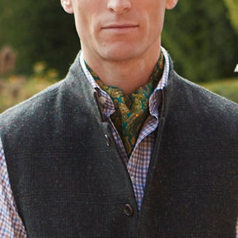 Green Gold Pheasant Paisley Madder Cravat