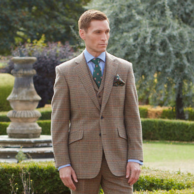 William Brown Houndstooth Check Tweed Jacket