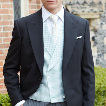 Hayward Green Cream Houndstooth Silk Waistcoat