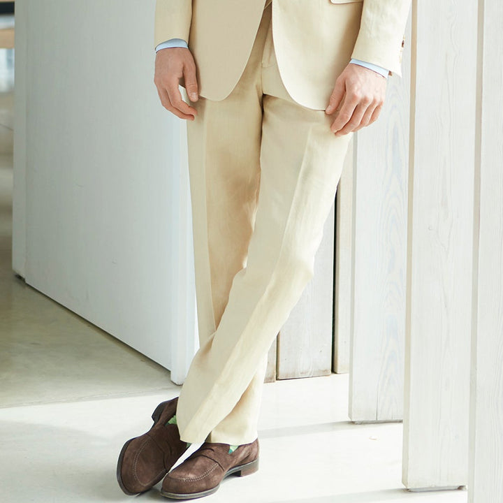 Barney Beige Linen Trousers