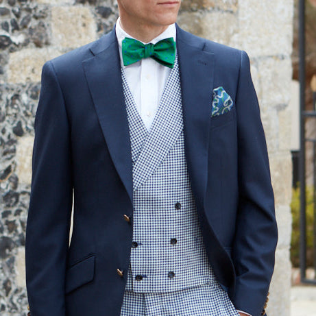 Hayward Navy White Houndstooth Waistcoat