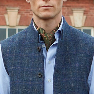 Green Woodland Printed Silk Cravat