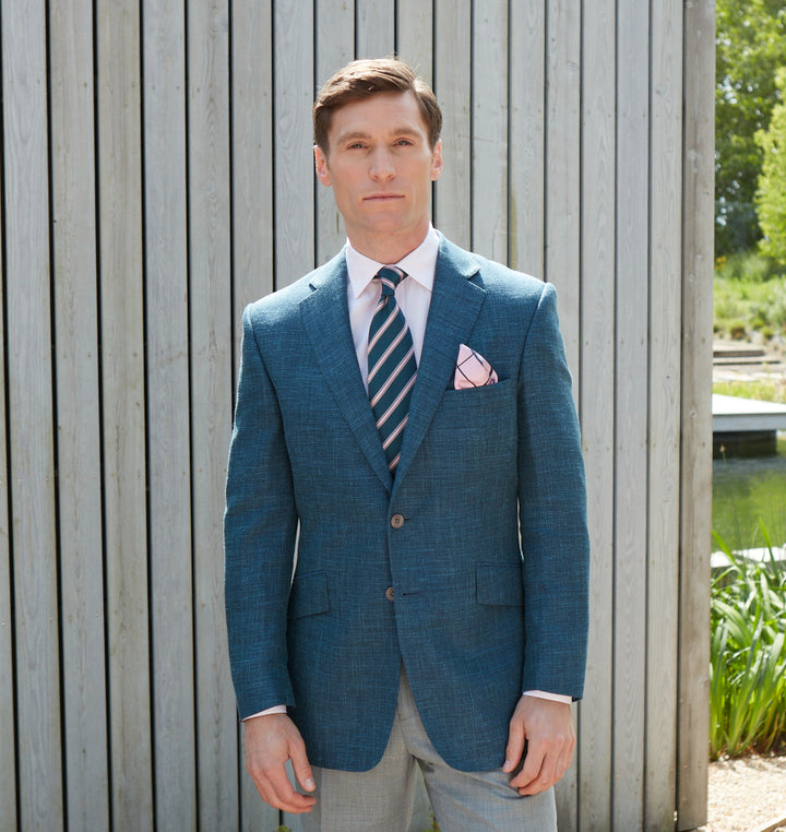 William Teal Micro Basketweave Jacket