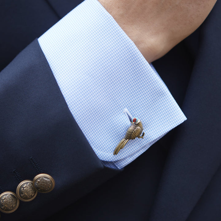 Antique Gold Pheasant Cufflink