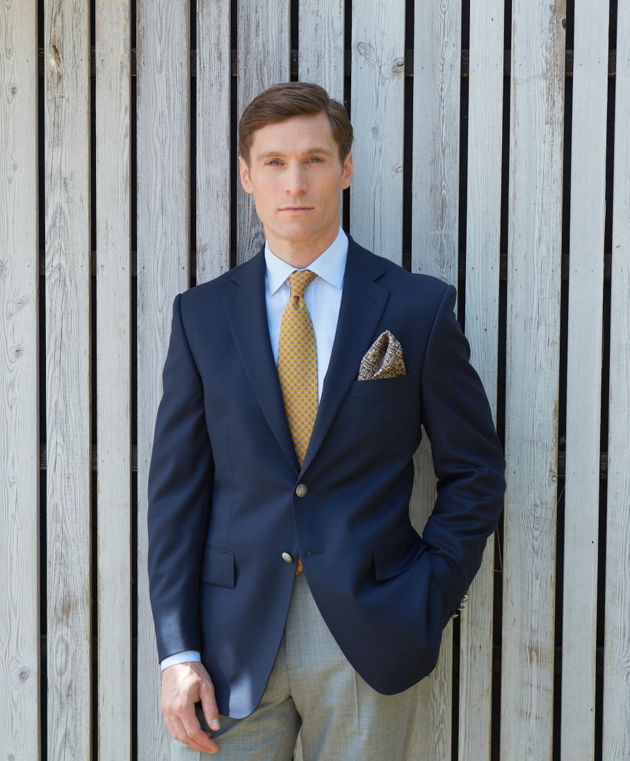 Bentley Navy Single Breasted Wool Blazer