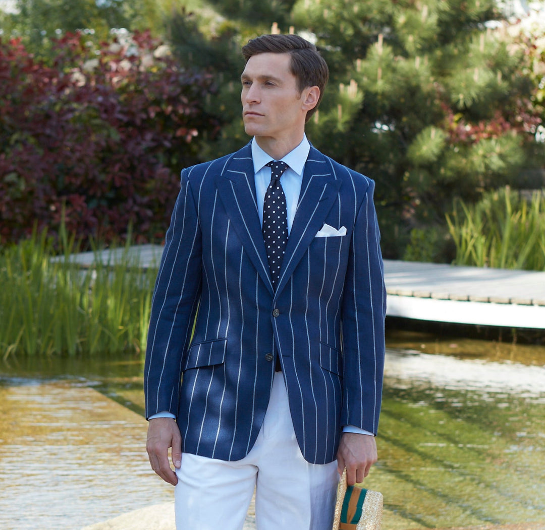 Faulkner Navy Chalkstripe Jacket