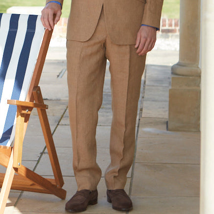 Barney Tobacco Linen Trouser