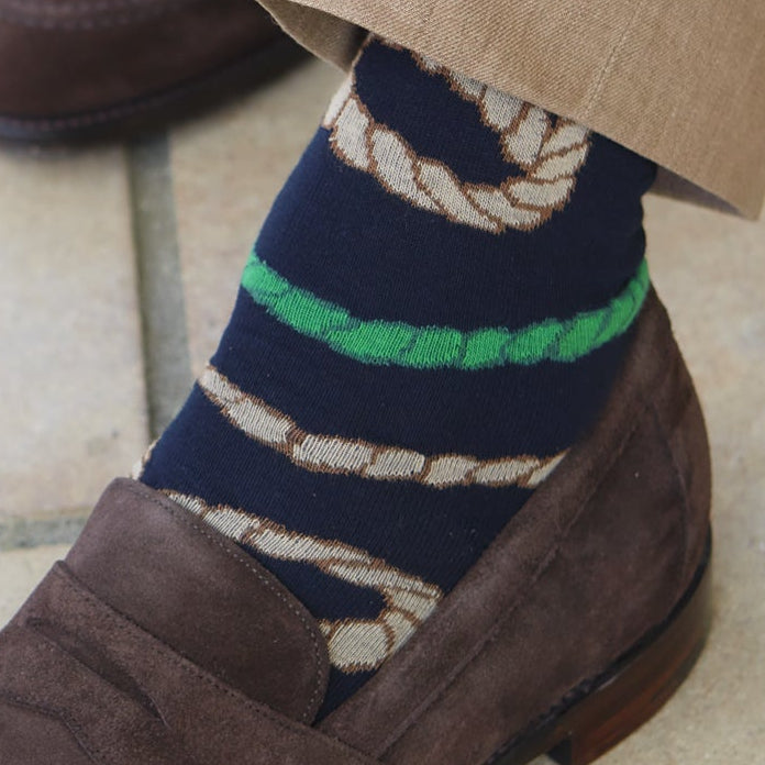 Sutton Blue Rope Cotton Sock