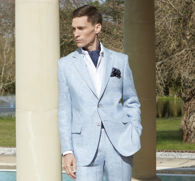 William Blue White Prince Of Wales Check Jacket