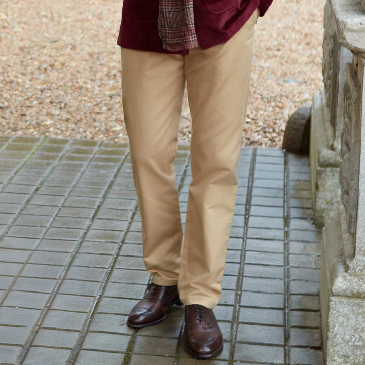 Thomas Beige Cotton Twill Trouser
