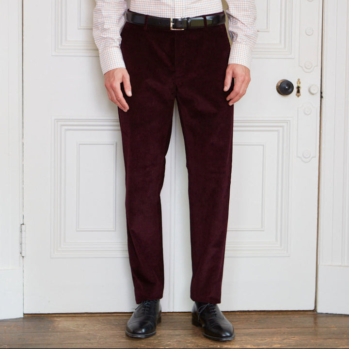 Thomas Aubergine Corduroy Trouser