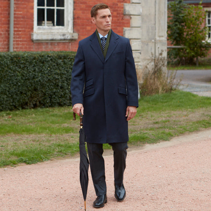 Rothbury Navy Covert Twill Coat