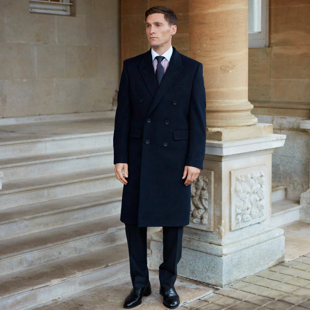 Halesworth Navy Wool Cashmere Coat