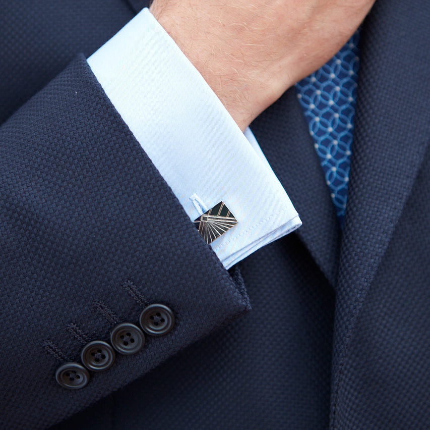 Two Tone Geometric Cufflink
