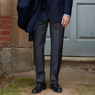 Barney Charcoal Wool Mohair Trouser