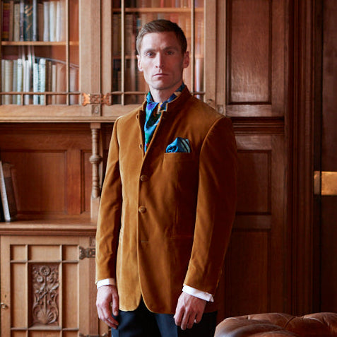 Darley Gold Nehru Velvet Jacket