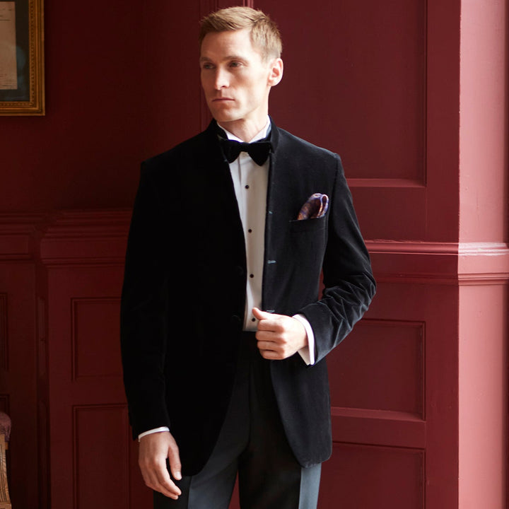 Darley Black Nehru Velvet Jacket