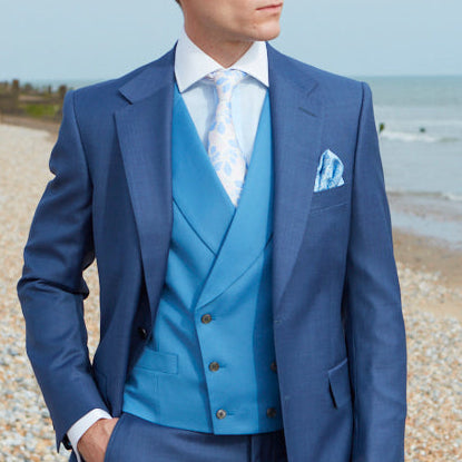 Hayward Blue Wool Waistcoat