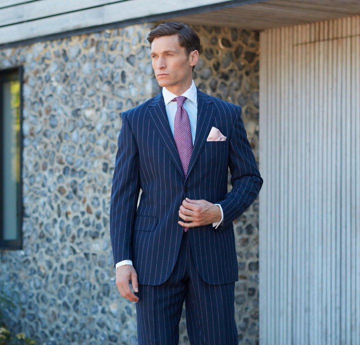 Cambridge Navy Pink Wide Stripe Suit