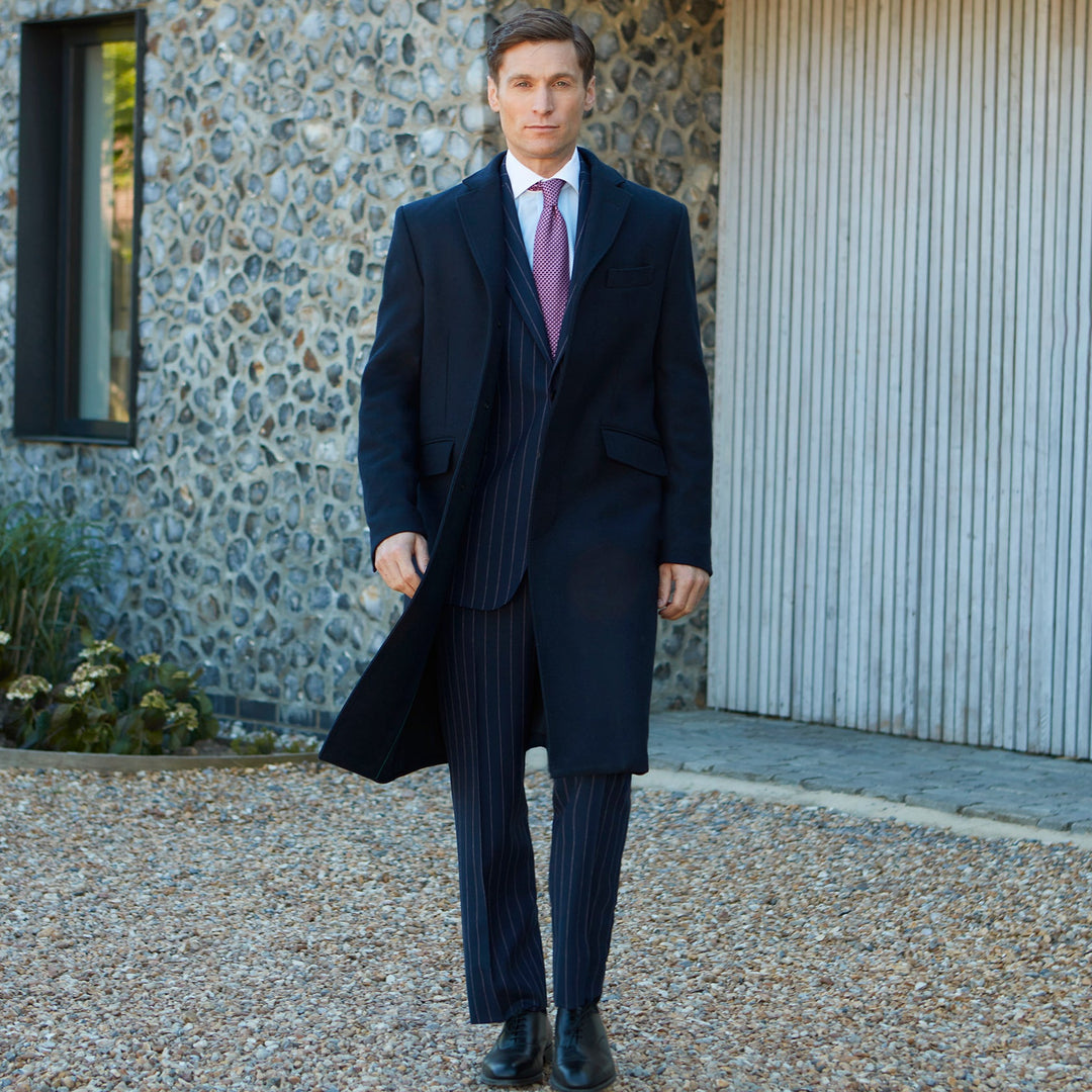 Warrington Navy Wool Cashmere Coat