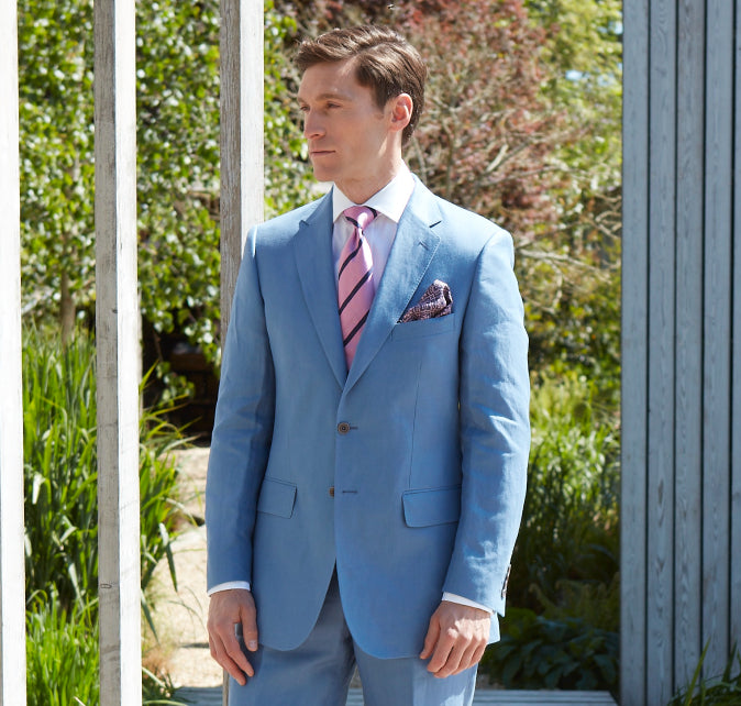 William Pale Blue Linen Jacket